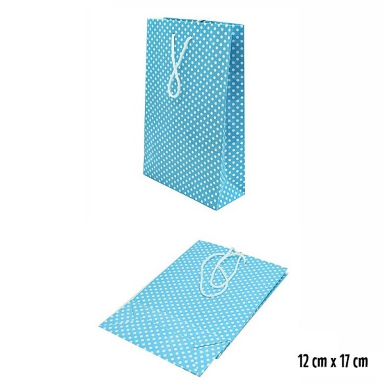 Blau Gepunktet Geschenktüte 10 stück - AKK011 - Mytortenland